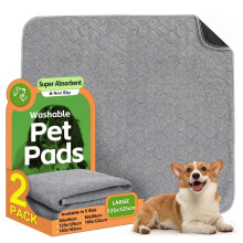 2 Pack Washable Dog Pee Pads - Instantly Absorbent and Reusable for Puppy Training - Waterproof Pet Mat for Dogs, Rabbits, Bunnies, and Small Animals