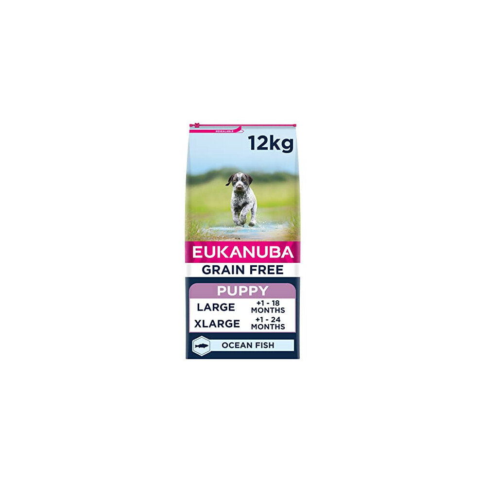Eukanuba Free Complete Dry Dog Food For Puppy Large And Giant Breeds With Ocean Fish 12 Kg Grain