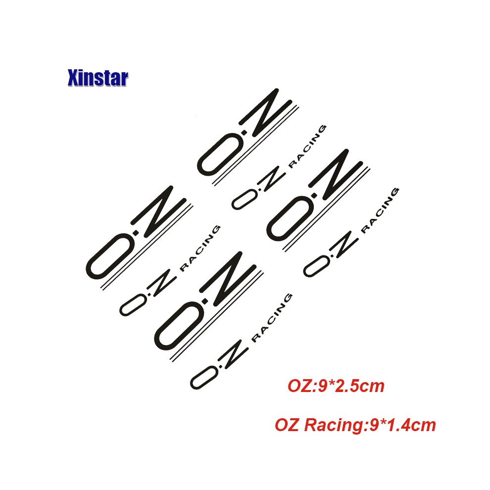 (noir) 8 pièces OZ Racing Car Rim Wheel Sticker Universal Auto Tunning Accessories Toy Cars