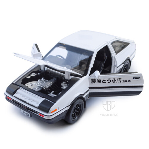 (Μαύρο) 1/32 AE86 Μοντέλα Αυτοκινήτων Initial D Corolla Μαύρο-άσπρο AE86 2