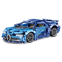 (NO BOX-Blue)1408PCS Technical car Super Speed Sports Car Model Building Blocks Racing Vehicle Assemble Bricks Kids Toy