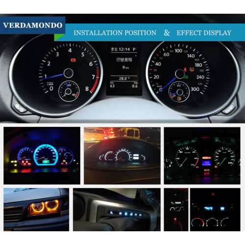 (Μπλε) 10 τμχ Εσωτερικό φως T3 Wedge LED Λαμπτήρες οργάνων 12V Αυτοκίνητα 2
