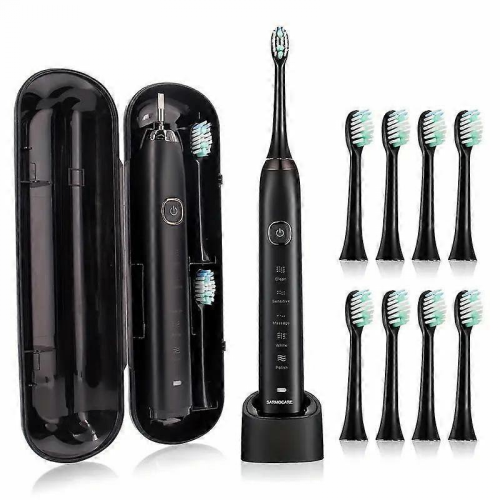 Sarmocare S100 IPX7 Waterproof Portable Sonic Electric Toothbrush with 8-brush Heads