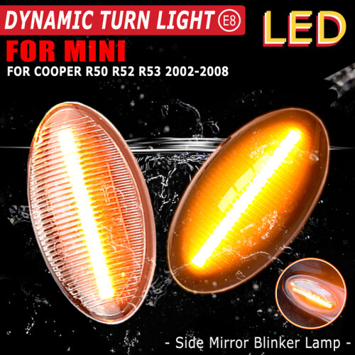(Dynamic Smoked Black)Για Mini Cooper R50 R53 2002-2006 Δυναμική λυχνία LED Φως πλευρικής 2