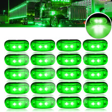 (10PCS-Grün)20/10/4PCS 2 Ovale LED Universal-LED-Licht Seitenmarkierungsleuchten für Anhänger LKW Caravan