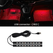 (Rood 18LED USB) Auto Neon Licht Voet Licht LED Interieur Decoratie Backlight Sigarettenaansteker USB