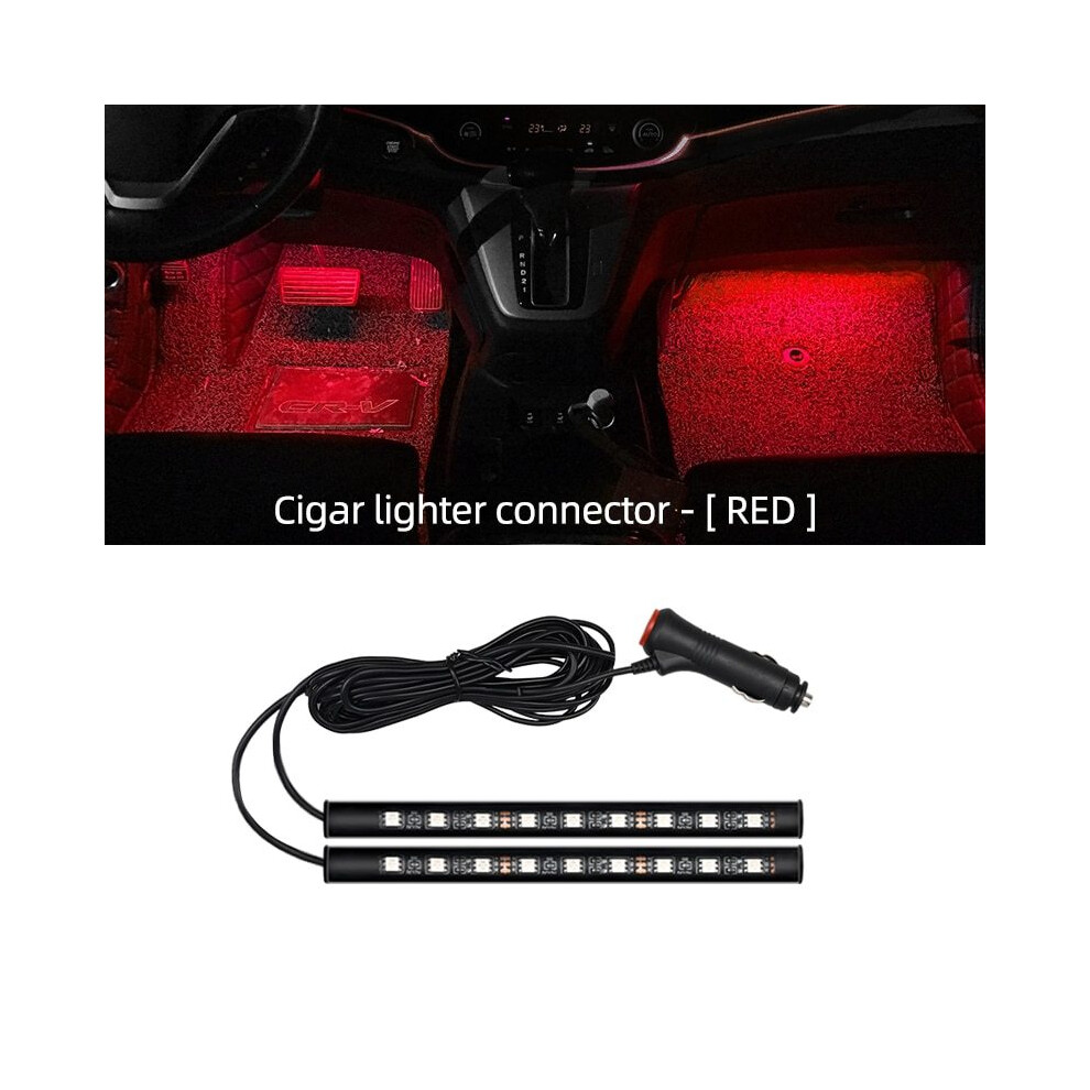 (Rouge 18LED Ci) Voiture Néon Lumière Pied Lumière LED Décoration Intérieure Rétroéclairage Allume-cigare