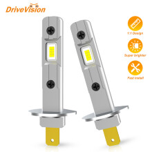 (H1(24V)-6000K Kaltweiß)DRIVEVISION 2 Stück LED-Glühbirne H1 LED-Scheinwerfer, Mini-Design, kabellos,