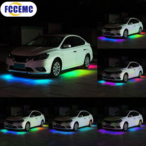 (90x2-120x2) Symphony LED Bande Lumineuse de Voiture Rétroéclairage 12V RVB APP Télécommande Commande 1