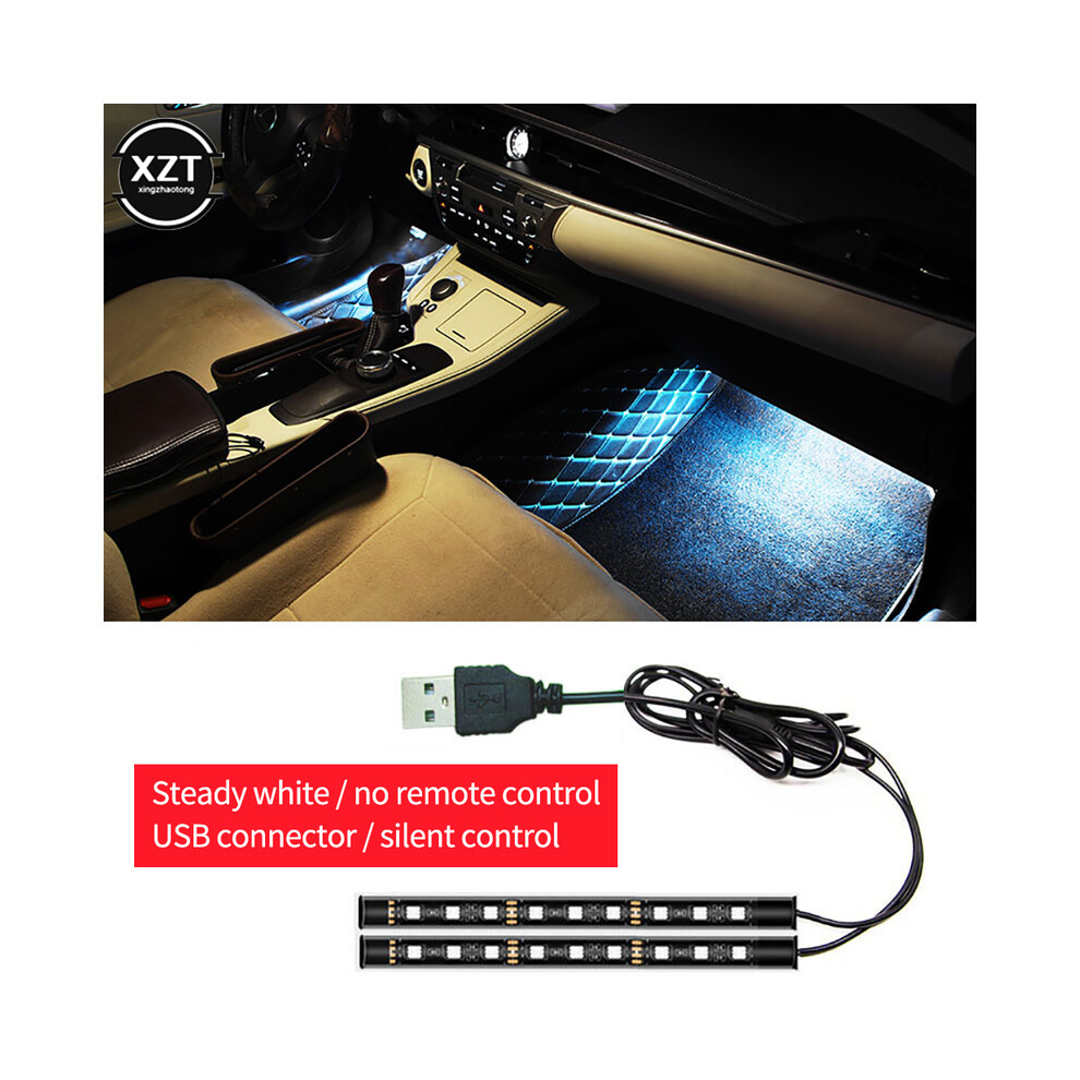 (Blanc) USB Pied Pad Ambiance Lumière Intérieur Lampe Décorative Auto Ambiance Lampes Voiture-Style