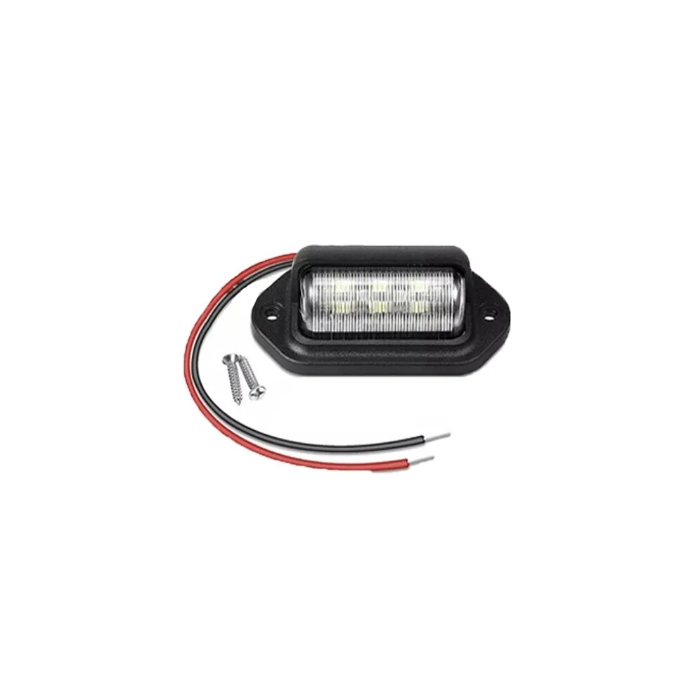 (1 pièce noire) 6 LED Éclairage de plaque d'immatriculation de voiture Étanche 12-24 V Universel Camion