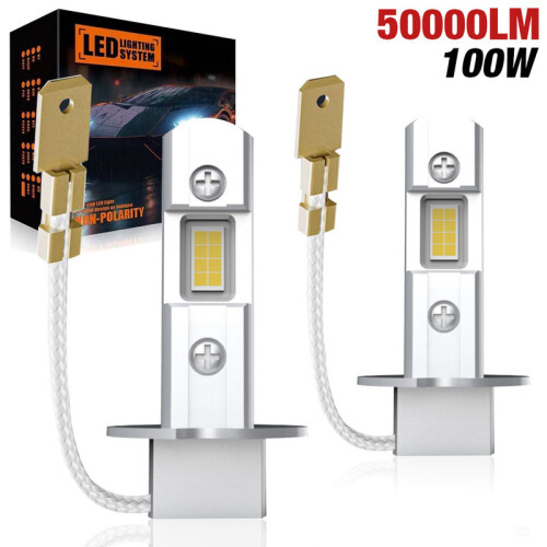 (3000K-H1)50000LM H1 Led Bulb H3 Mini 1:1 Plug Play Λάμπα Led αυτοκινήτου χωρίς ανεμιστήρα 1