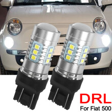 Voor Fiat 500 Dagrijverlichting T20 7443 580 582 W21/5 W Koplamp Led Lampen DRL wit 6000 K 12 V Super