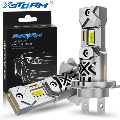 XSTORM H7-6500K Weiß LED-Scheinwerfer-Set Mini, kabellos, 60W, 20.000 lm, CSP, IP68, 12V, Aluminiumkühlung