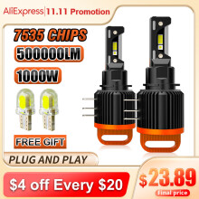 (Plug and Play-6500K)H15 LED Auto Lichter Canbus 1000W LED Lampen Scheinwerfer Lampen Fernlicht Tagfahrlicht