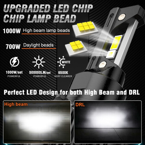 (Plug and Play-6500K) H15 LED Φώτα αυτοκινήτου Canbus 1000W Λαμπτήρες LED Προβολείς 1
