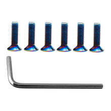 (Azul) 6 tornillos para volante de titanio quemado + 1 kit de llave para Momo Nardi NRG Works Bell Boss