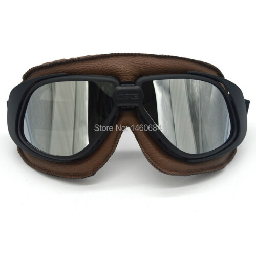 Evomosa Brown Δερμάτινα Γυαλιά Γυαλιά Wwii Raf Vintage Pilot For Harley