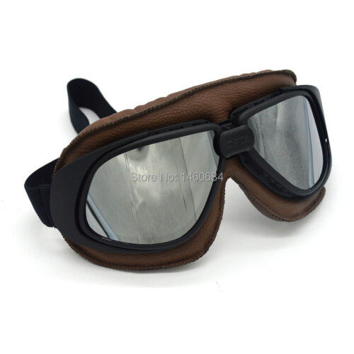 Evomosa Brown Δερμάτινα Γυαλιά Γυαλιά Wwii Raf Vintage Pilot For Harley 2