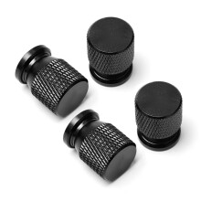 (A6-Style One Black) 4-częściowa metalowa osłona przeciwpyłowa na wentyl opony do kół samochodowych