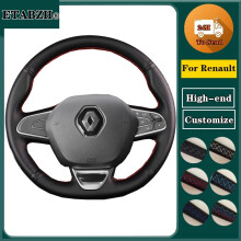 (Hellblauer Faden) Geflochtene Auto-Lenkradabdeckung für Renault Megane 4 MK IV Kadjar Koleos Talisman