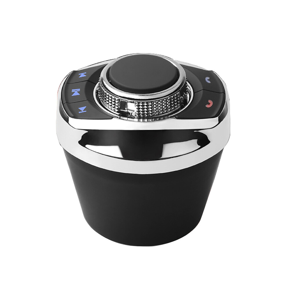 (Noir) Bouton de commande universel sans fil au volant de voiture avec lumière LED, télécommande radio