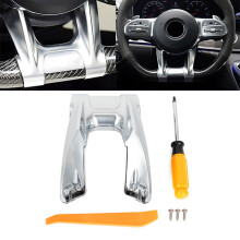 (Zilver) auto Stuurwiel Lage Cover Plaat Voor Mercedes Benz 2019 2020 Sport A-klasse W177 B-Klasse W247