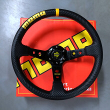 Universal 350 MM Deep Dish Racing MOMO Lenkrad Auto Carbon Leder JDM Lenkrad Volantes Für VW HONDA TOYOTA