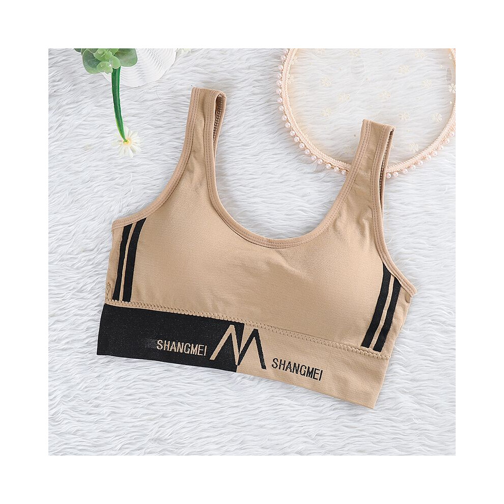 (Khaki)Soutien-gorge de sport pour femme yoga fitness hauts U dos gym gilet sans couture respirant mode