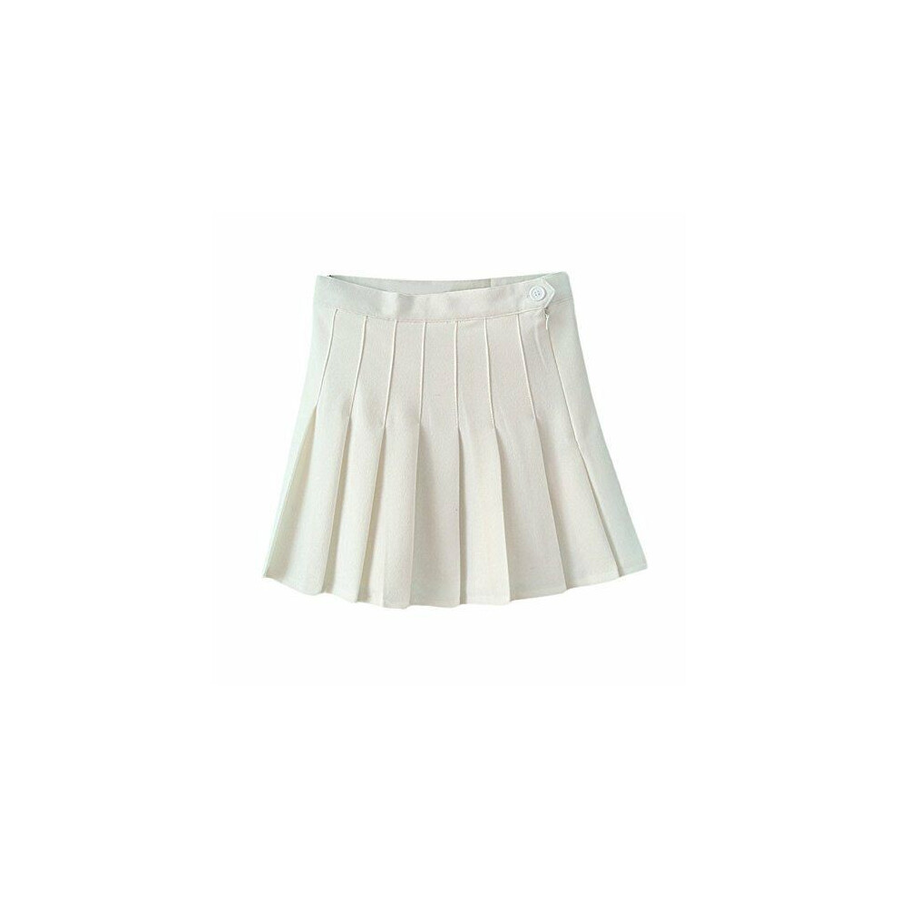 (White,XL)Mini robe ludique jupes de tennis plissées fines fines taille haute pour femme fille