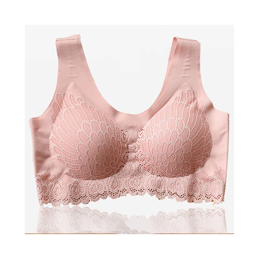 (Pink,XL)Soutien gorge sans fil contour pour femme sous vêtement respirant sans couture sport yoga soutiens-gorge