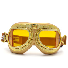 (Gold Frame Yellow)Bjmoto moto Pink Goggles Glasses Vintage Pilot γυαλιά για μοτοσυκλέτα
