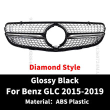 (Diamant Zwart) upgrade Diamant Stijl Inlaatbumper Grille Hood Grill Voor Mercedes C253 X253 Benz GLC