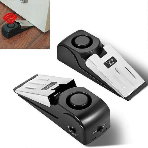 Mini Wireless Door Stop Alarm, 2 Pack Wedge Door Stop Blocking Security System with 120dB Siren 1