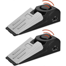 Mini Wireless Door Stop Alarm, 2 Pack Wedge Door Stop Blocking Security System with 120dB Siren