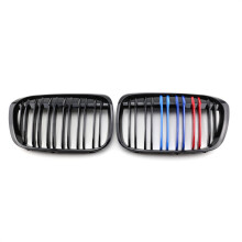 (M-Look) 2 Stück Auto-Stil, glänzend schwarz, vorderer Nieren-Doppellamellengrill für BMW X1 E84 2010–2015,