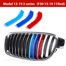 (Voor F30 13-19 11Rod) 3 stks/set M Kleur ABS Nier Grill Bar Grille Covers Voor BMW 3 5 Serie BMW F10