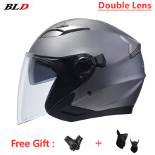 (xL-SZARY)BLD Nowy kask motocyklowy otwarty 3/4 w stylu retro vintage, podwójny