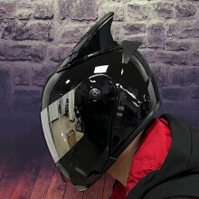 (L-15) Kask wyścigowy Flip Up, modułowy, z podwójnym szkłem, kask motocyklowy, pełna twarz, bezpieczny