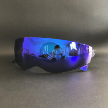 (blu scuro) Visiera parasole per casco da moto con protezione UV anti-esplosione e lenti per occhiali