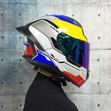 (L-c6) Kask wyścigowy ORZ Full Face Dual Lens z certyfikatem DOT Wysoka odporność