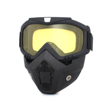 (Κίτρινο) Γυαλιά Motocross Glasses Face Dust Mask με αποσπώμενα Oculos μοτοσικλέτας