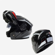 (xL-Jasny czarny kwiat) Kask motocyklowy BLD z podwójnymi soczewkami, modułowy, z klapką, do jazdy w