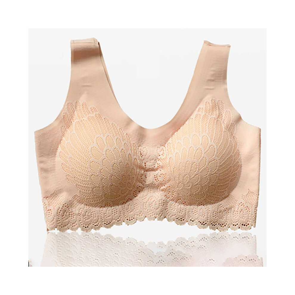 (Skin,2XL)Soutien gorge sans fil contour pour femme sous vêtement respirant sans couture sport yoga soutiens-gorge