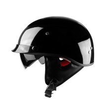 (xxL-8)VOSS vintage motorcykelhjälm retro skoterhalvhjälm med inbyggd