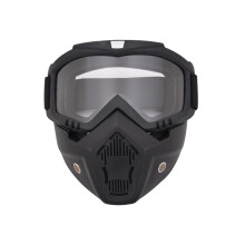 (Svart-Transparent) Skyddsglasögon Helt skyddande Anti-UV-glasögon Anti-damm munfilter