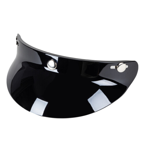 (Black)3 Snap-Button Visor Shield Lens Visor Flip Up Wind Shield for Open Face