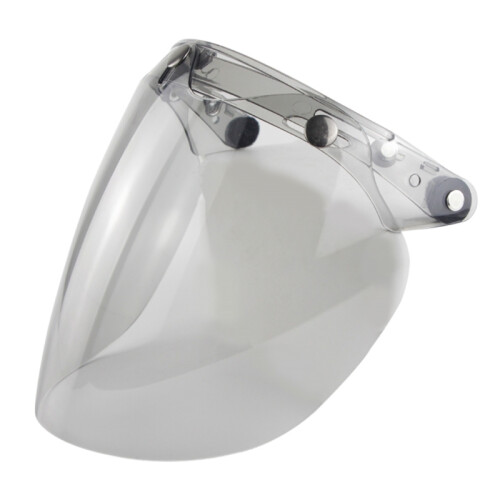 (D)Motorcycle Helmet Bubble Visor 3-Snap Design Open Face Helmet Visor with