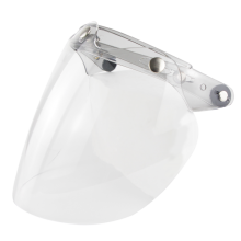 Visiera a bolla integrale (trasparente) per casco da moto con protezione solare e lente ribaltabile.