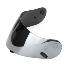 Visiera per casco integrale (argento) per moto, con lenti visiera per occhiali, per HJC